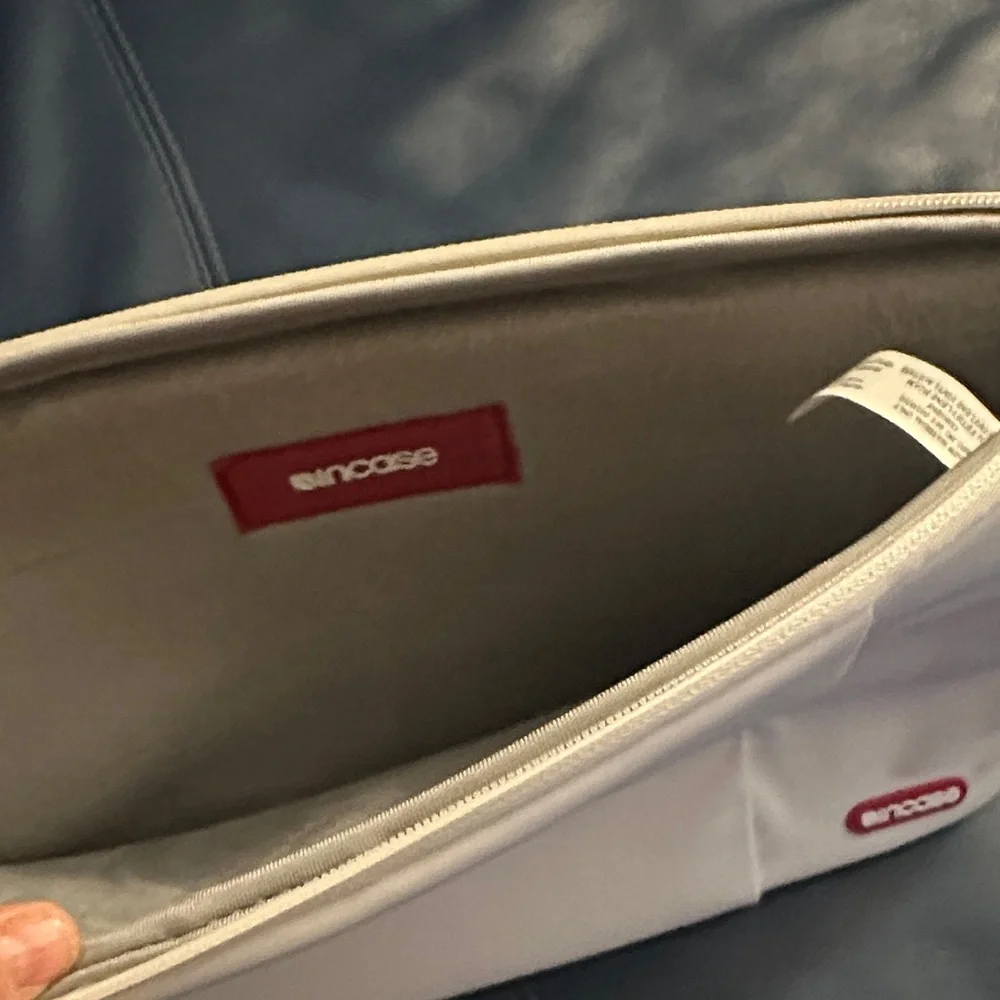 Incase Cream 💻 Laptop Sleeve with Red Accents